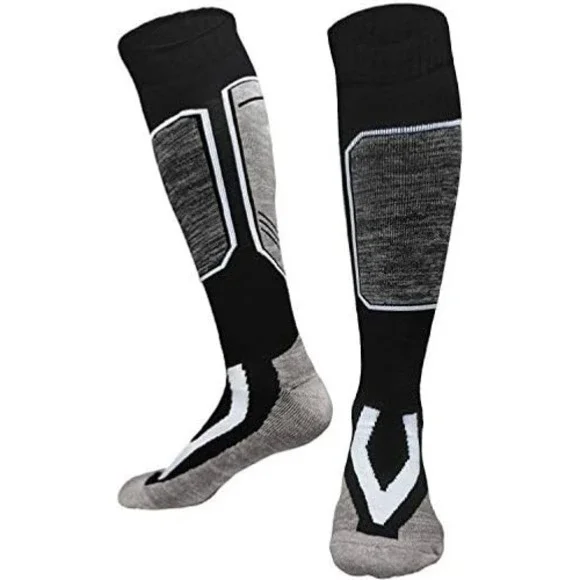 Thermal‎ Ski Socks Grey Thick Warm Wool Winter Snow Socks Unisex for Skiing Hiki