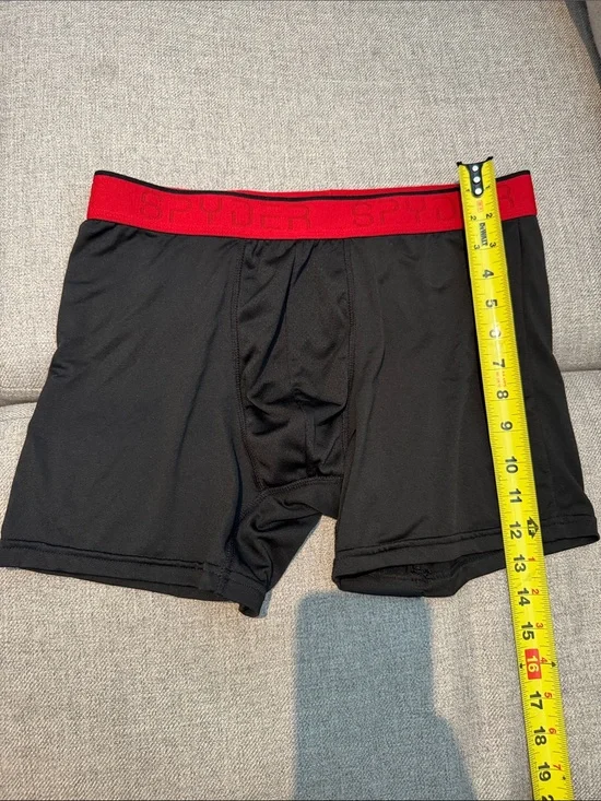Spyder Black Boxer Briefs with Red Waistband Accent