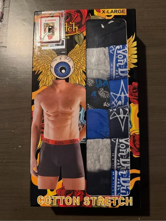 Von Dutch Men's Boxer Briefs Pack - Black, Gray & Blue