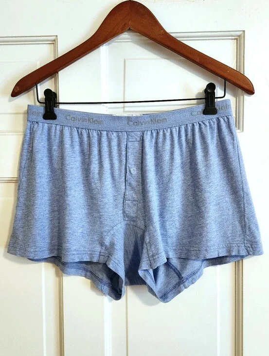 💪Calvin Klein💪 - Blue Knit Boxer/Lounge Short w/Logo Waistband