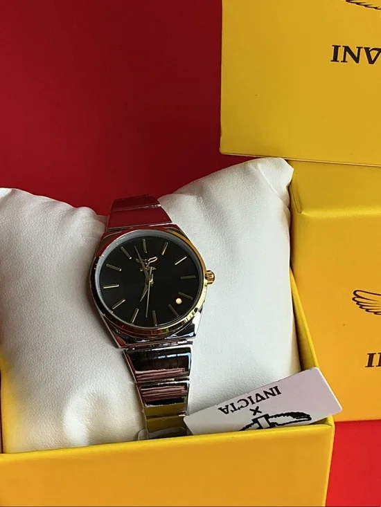 Invicta Silver and Gold Women's Watch with Black Dial - 69047