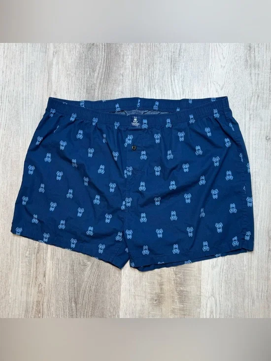 Psycho Bunny Navy Boxers with Bunny Pattern Size XXL