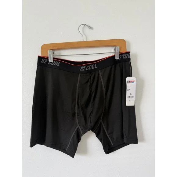 32 Degrees Men's Cool Active Boxer Brief – Black – Size Large – NWT‎