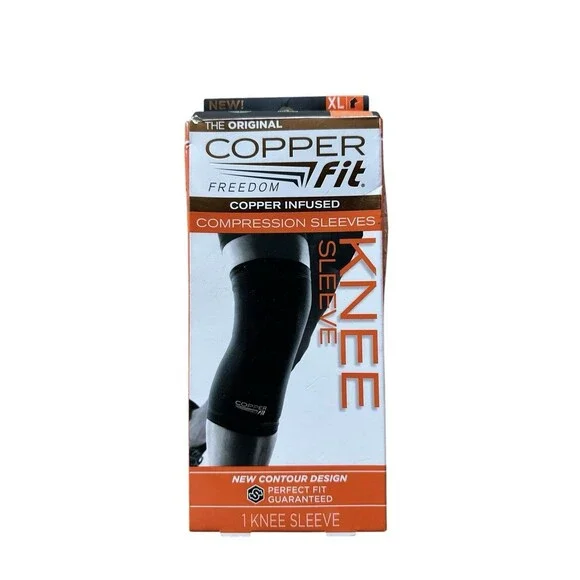 Copper Fit Freedom Copper Infused Compression Knee Sleeve Size XL Black