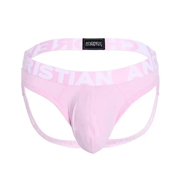 NWT Andrew Christian THICK Frame Jockstrap Pink XL
