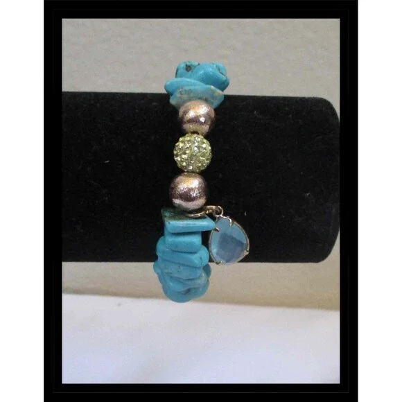 Erimish Turquoise Colored Stretch Bracelet B004