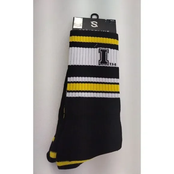 Strideline IDAHO Premium Knit Crew Socks Size M/L  Black White Yellow NCAA
