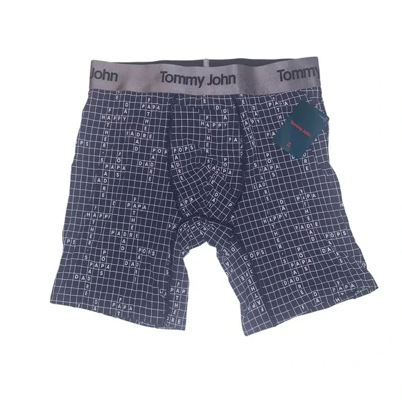 Tommy John FATHER'S DAY CROSSWORD Second Skin Boxer Briefs‎ Navy Mens 6