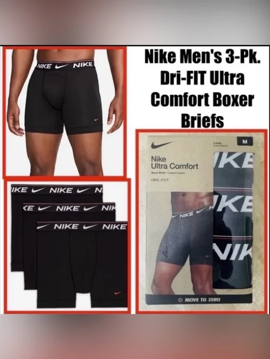 Nike Men's 3-Pk. Dri-FIT Ultra Comfort Boxer Briefs