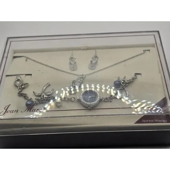 New Old Stock Beach Themed Watch and Jewelery Set - Watch, Necklace and Earrings