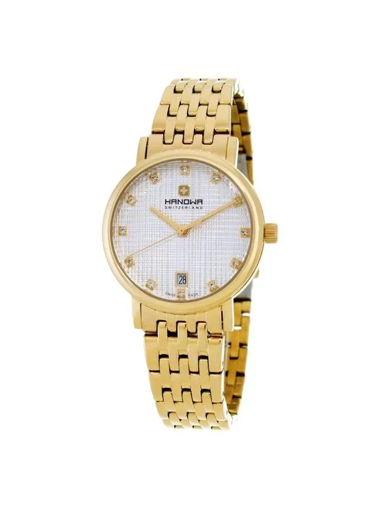 NWT Hanowa Rivera Quartz Crystal Silver Dial Ladies Watch