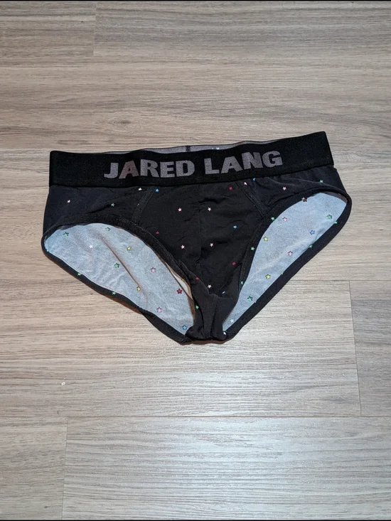 Jared Lang Black Briefs with Multicolor Stars