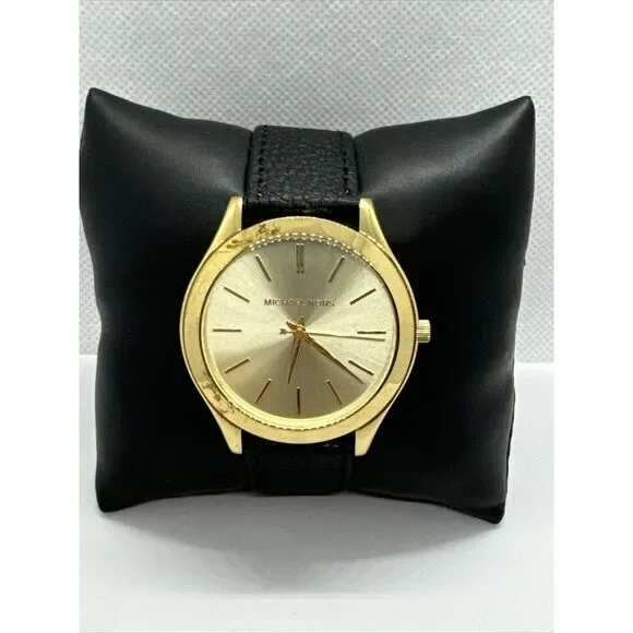 Michael Kors Runway MK3179 Women's Black Leather Analog Dial Quartz Watch JNA444