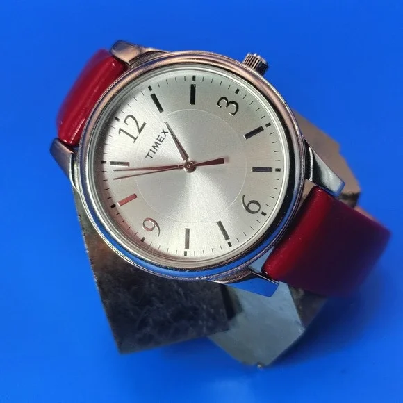 Vintage 2007 Timex 35mm Sunburst Women's‎ Quartz Watch Leather Strap Fits 4-7.5