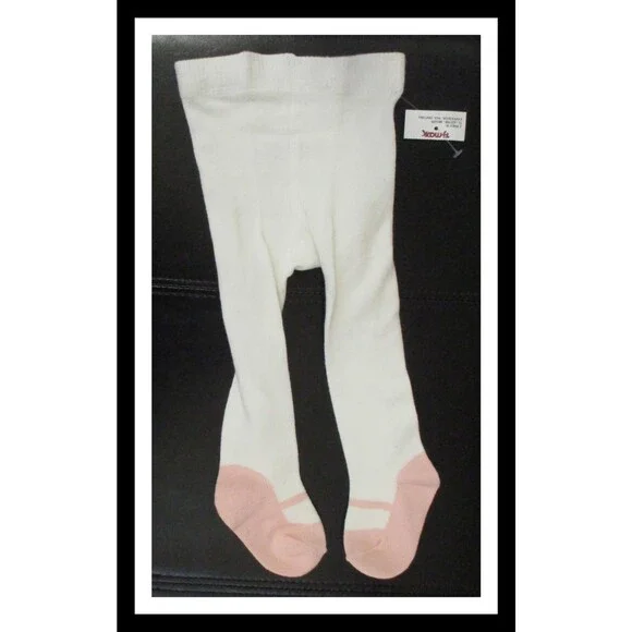 6-9 Month Baby Knit Tights with Pink Shoe Look Feet NWT