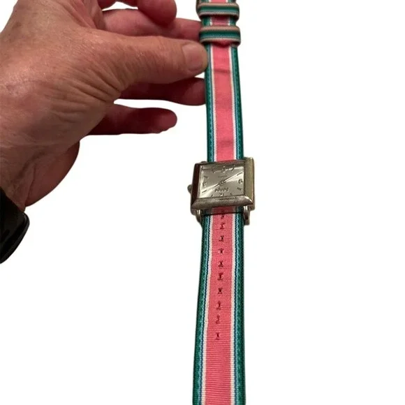 Vernier‎ Women's Quartz Watch Silver Dial Multicolor Nylon Band tested vintage