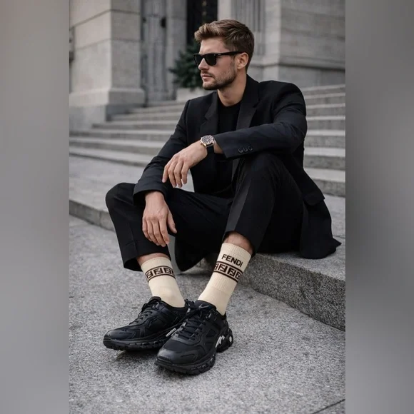 Luxury Fendi Crew Socks