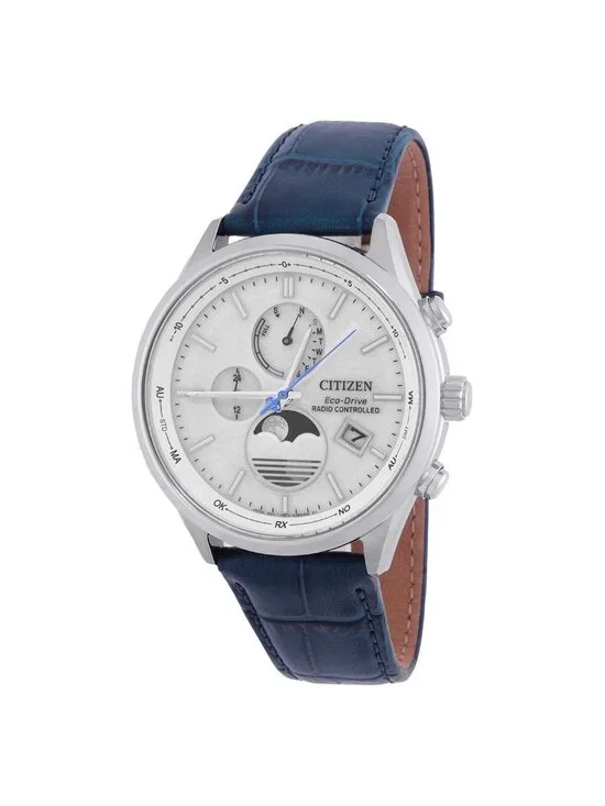 NWT Citizen Eco-Drive Radio-Controlled Moon Phase White Dial Men's Watch