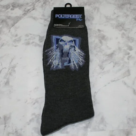 POLTERGEIST Socks Halloween Spooky Creepy Crew Unisex October Grey One Size