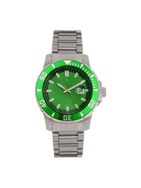 NWT Nautis Admiralty Pro 200 Quartz Green Dial Men's Watch