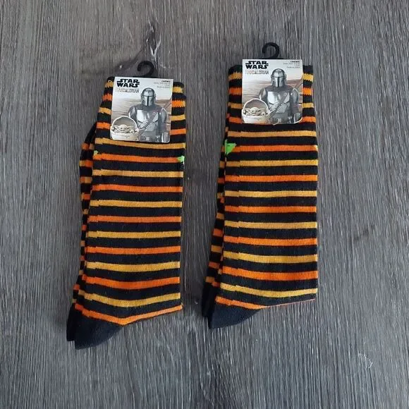 Star Wars Mandalorian Men's Crew Socks Baby Yoda Grogu Shoe Size 6.5-12