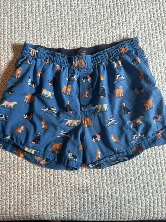 J.Crew Blue Dog Print Cotton Boxers
