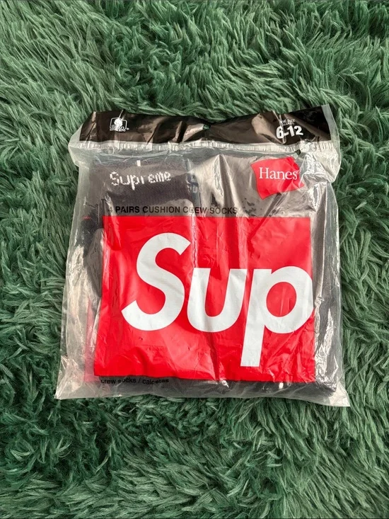 Hanes x Supreme Black Socks