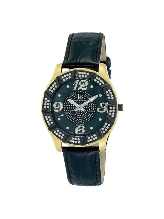 NWT Joshua And Sons Quartz Diamond Crystal Men's Watch