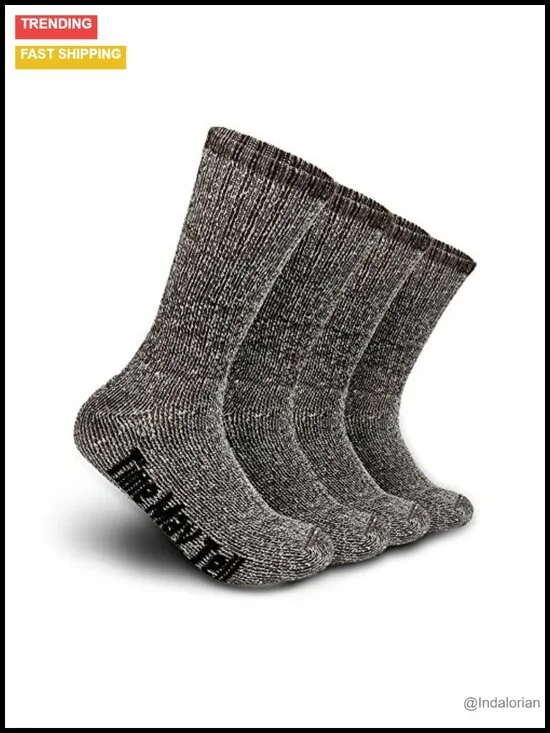 Merino Wool Hiking Cushion Socks Thermal Warm Crew Winter Boot Socks 2/4 Pack