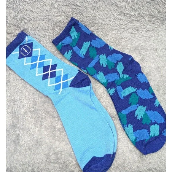 Novelty Crew Socks Large 8.5–12  NWOT Blues