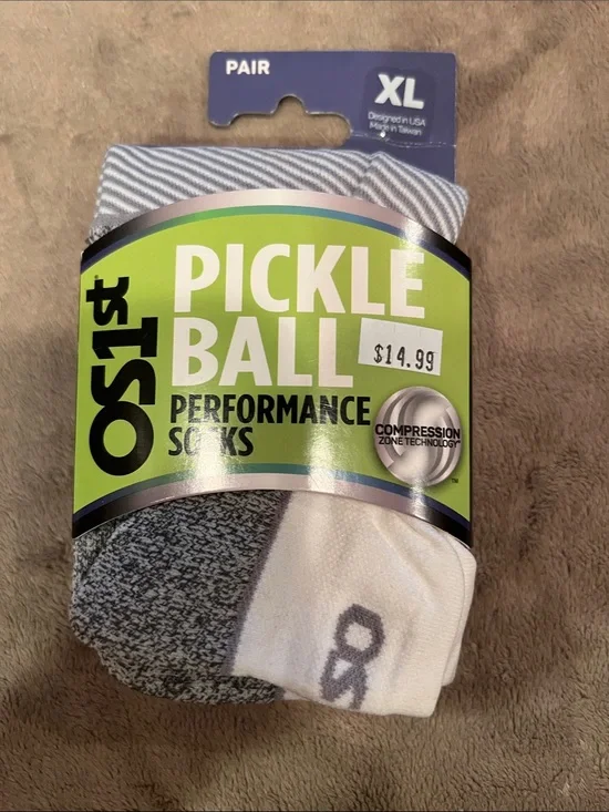 OS1st Pickleball Performance Socks - XL - White & Gray