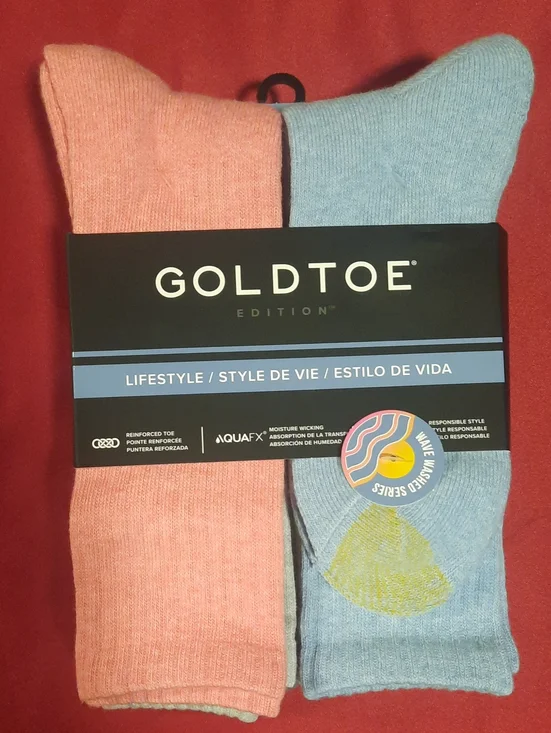 Gold Toe Edition Lifestyle Crew Socks - 6-Pack Blue Grey Green Tan Pink