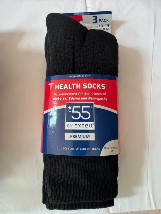 Premium Black Health Socks - NEW 3 Pack