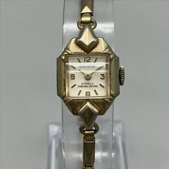 Vintage Kingston Womens Watch 16mm Cream Dial Gold Tone 17 Jewels Manual