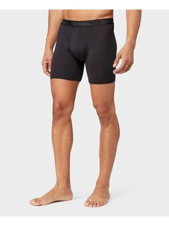 NWT 32 Degrees Cool Men's L 3-Pack Boxer Briefs Comfort Mesh Black C1385