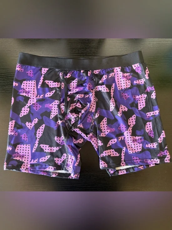 Men's Boxer Briefs in Purple and Pink Abstract Print