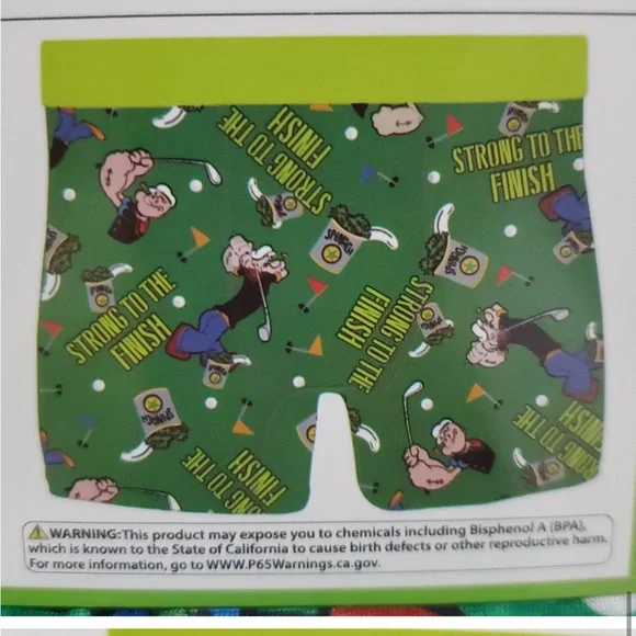 Pair of Popeye mens green boxer briefs size‎ large 36-38 brand new