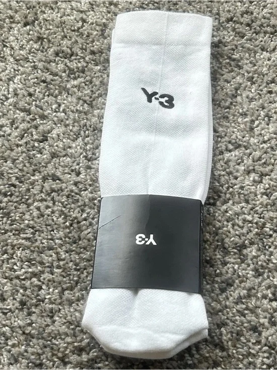 Adidas x Y-3 Mens Knee High Stripe Socks White Men’s Size Small JJ3883