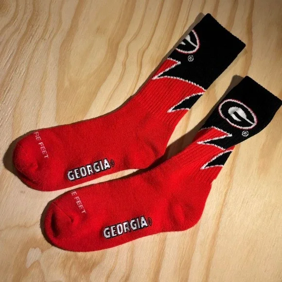 University of Georgia red and black socks