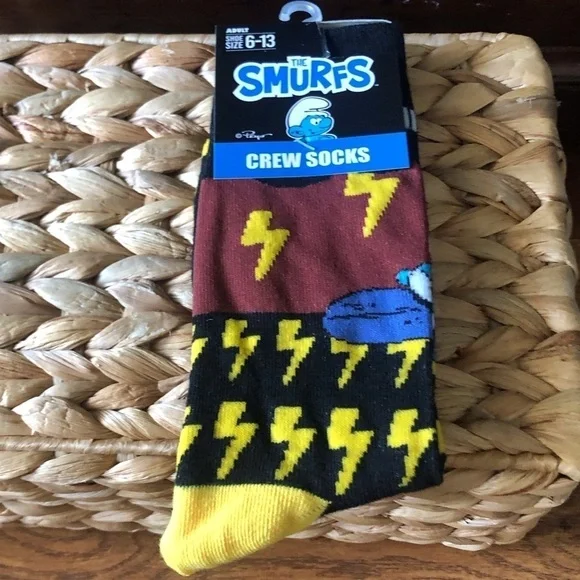 The Smurfs lighting bolt crew socks
