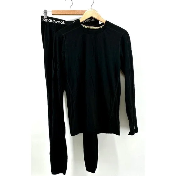 Smartwool Mens Merino 150 Base Layer Set Black Long Sleeve Top Leggings Small