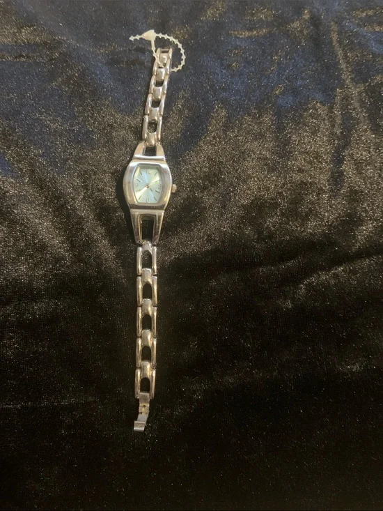 Xhilaration Silver Bracelet Watch with Light Blue Dial