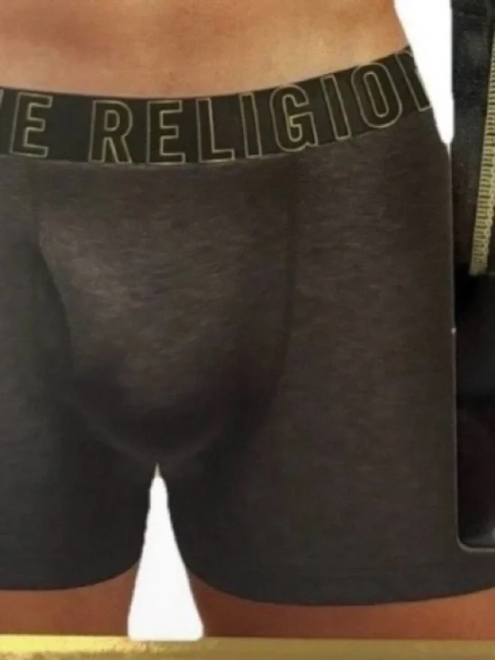 .18..  XL True Religion Men's Dark Gray Boxer Briefs with Branded Waistband