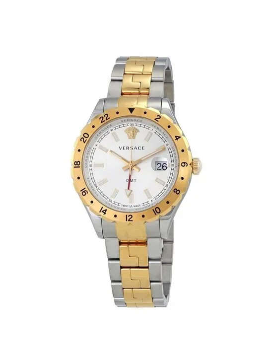NWT Versace Hellenyium GMT Silver Dial Men's Watch