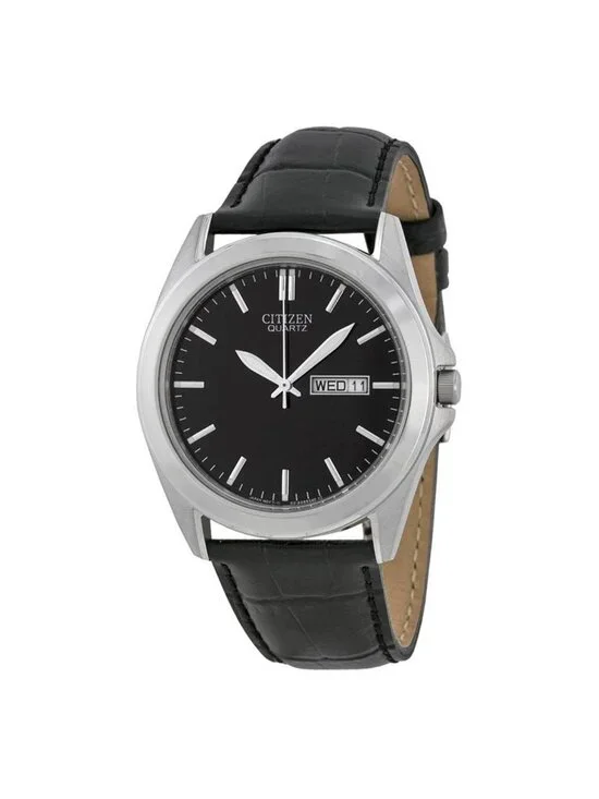NWT Citizen Black Dial Black Leather Men's Watch