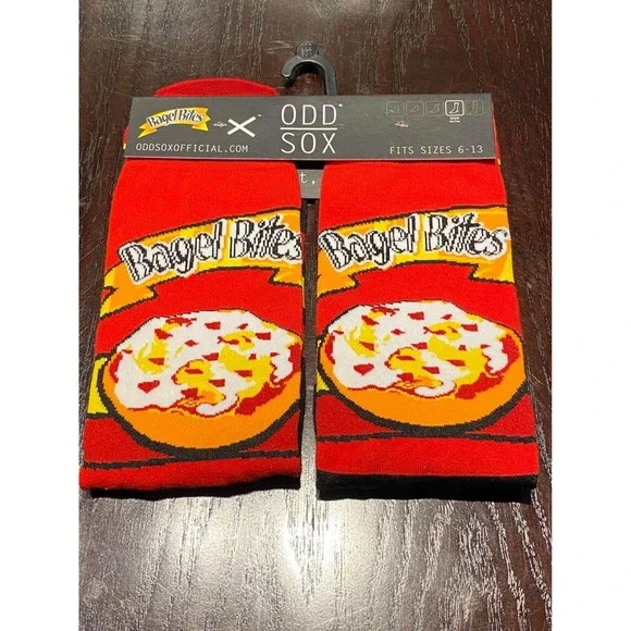 NWT ODD‎ SOX Bagel Bites Crew Socks ~One Pair~