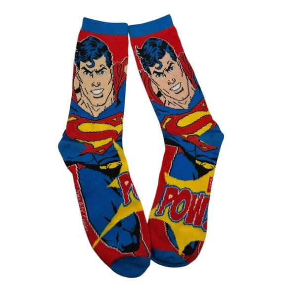 Superman Socks Comic Book POWER Crew Socks Novelty‎ Socks 510