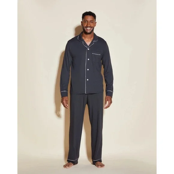 CosaBella‎ Luxury Pima Cotton Modal Men's Pajama Set Soft Button Down Sleepwear