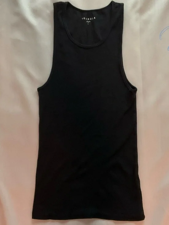 YoungLA Black Ribbed Muscle Tank