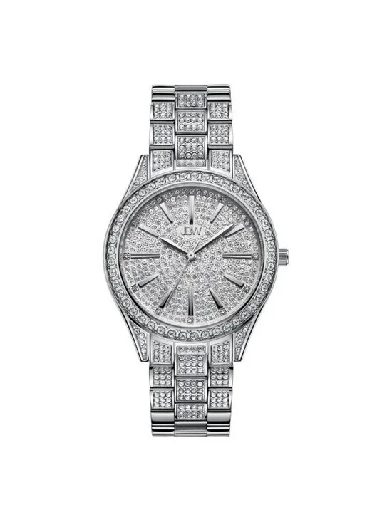NWT JBW Cristal 34 Quartz Diamond Silver Dial Ladies Watch